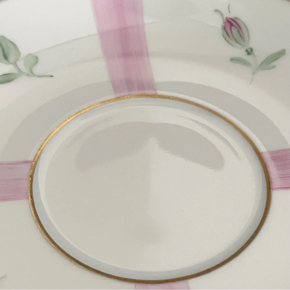 SET of 2 Pink Rose Breakfast Cups & Saucers - Marie Daage Limoges
